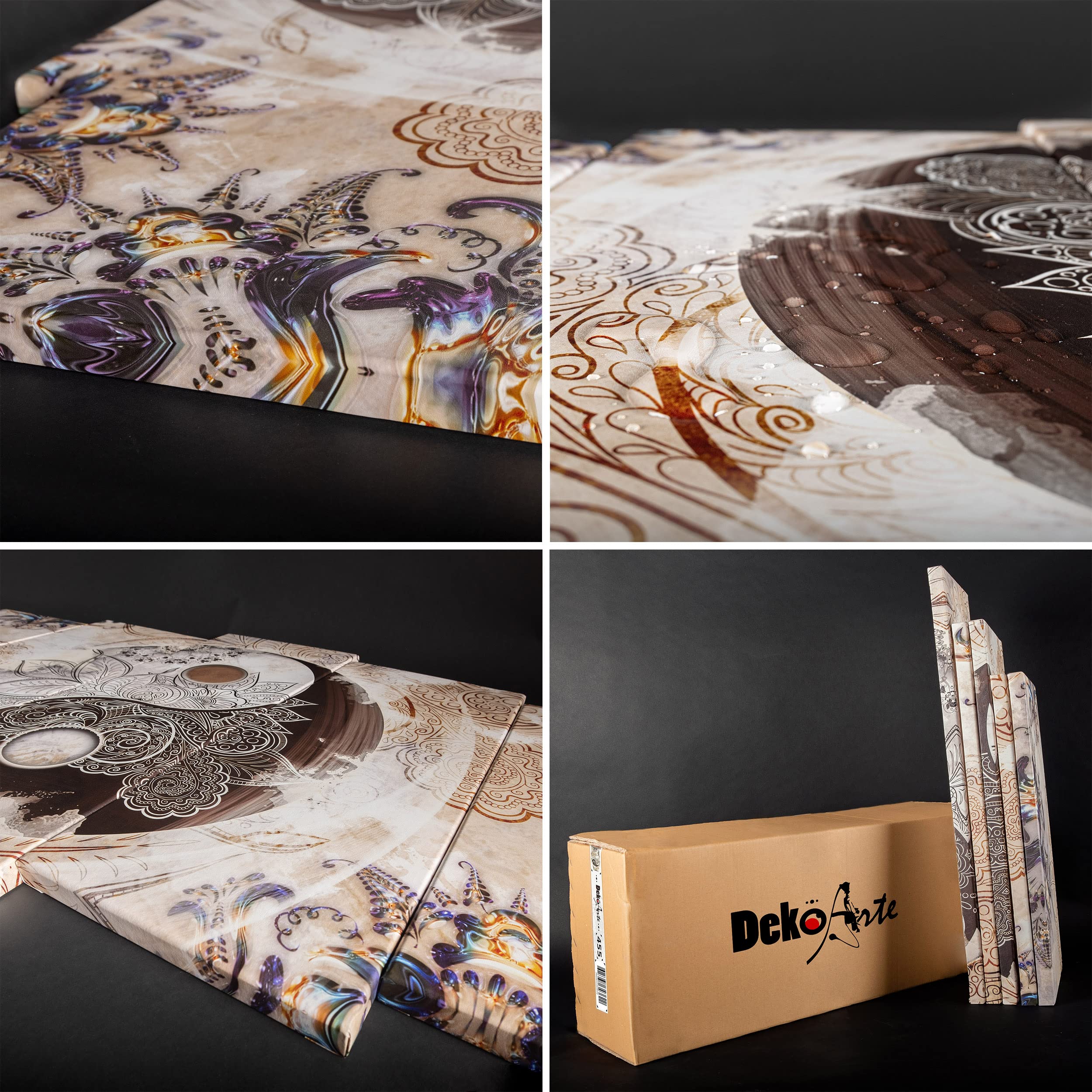 DekoArte - Cuadros Modernos Impresión Imagen Artística | 5 Piezas 150x80cm | Lienzo Decorativo Para Tu Salón o Dormitorio | Estilo Paisaje Árboles Cuatro Estaciones Del Año