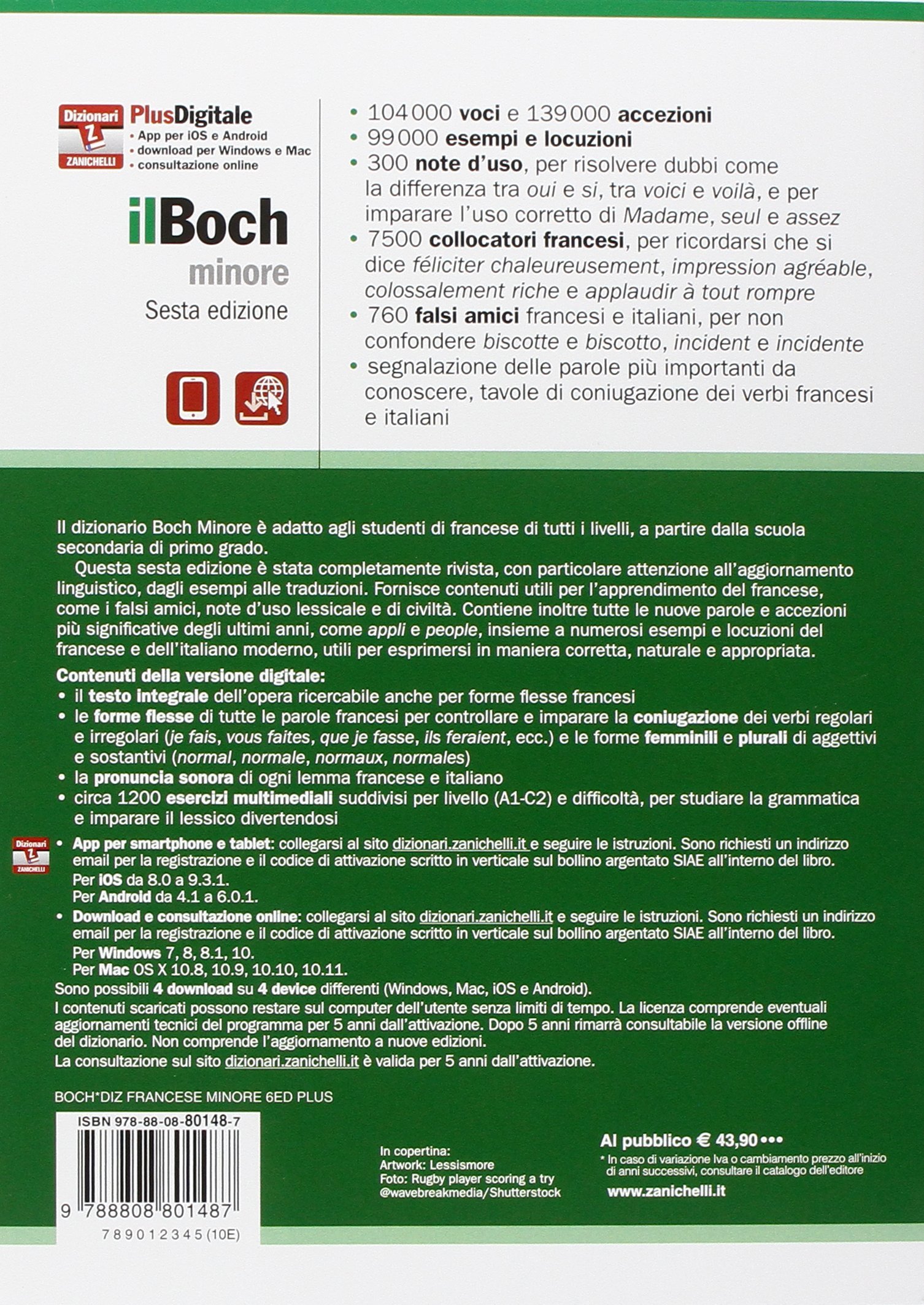 Il Boch minore. Dizionario francese-italiano, italiano-francese. Plus digitale. Con aggiornamento online. Con app