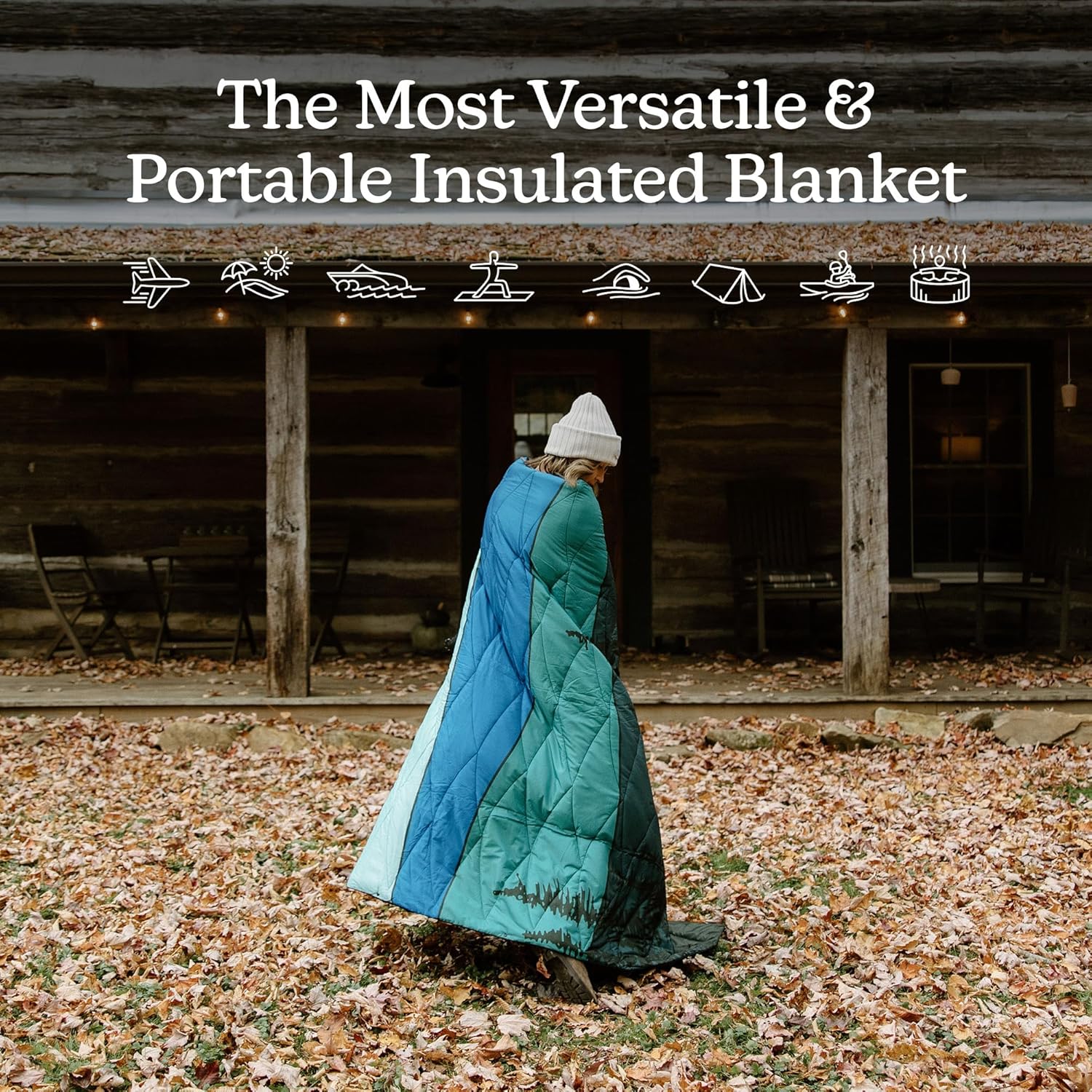 Nomadix Smoky Mountains Puffer Blanket – Water-Resistant, Eco-Friendly Insulated Blanket with Snaps for Camping, Beach, and Travel, Made from Recycled Materials - Image 4