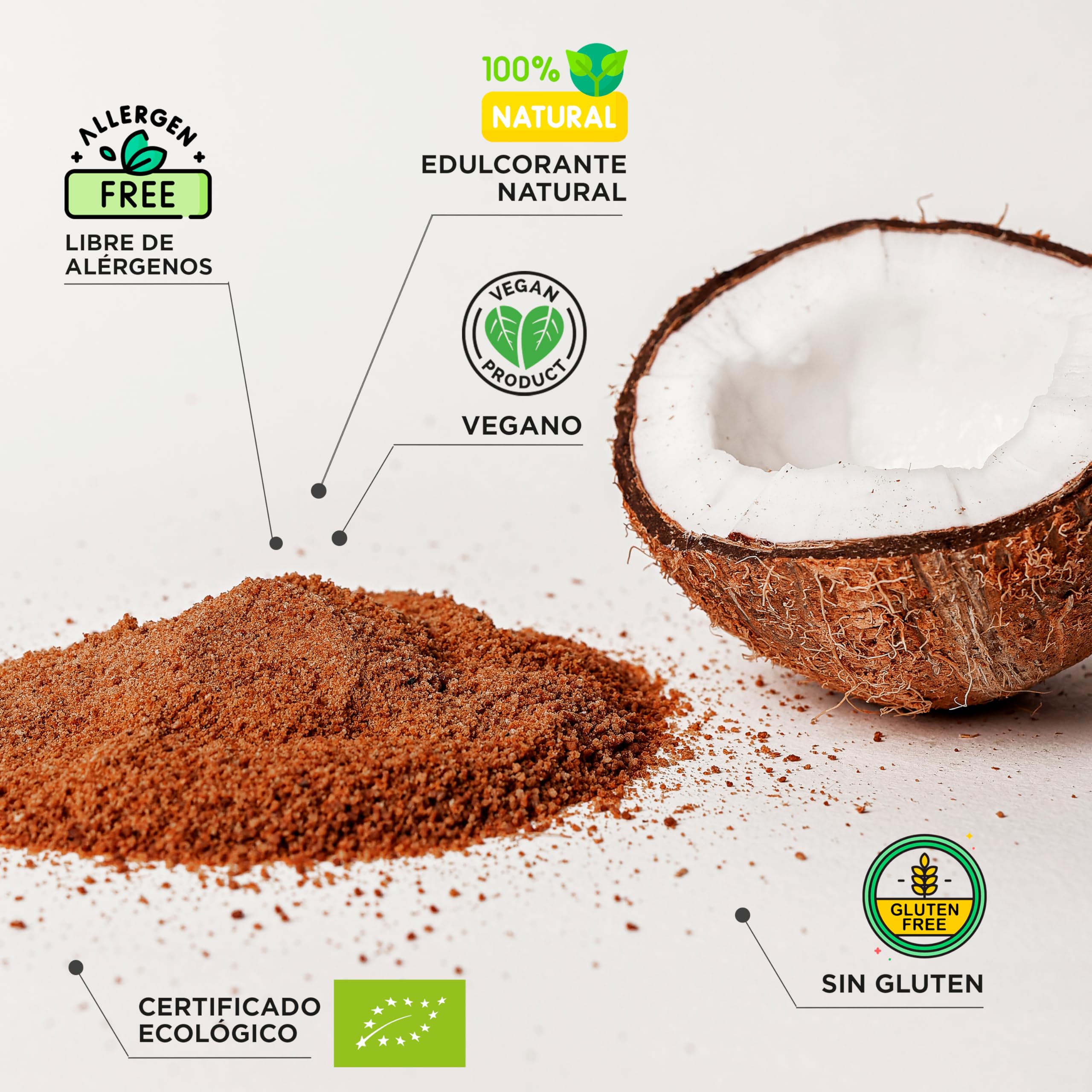 DRASANVI SUPERALIMENTO AZÚCAR DE COCO CERTIFICADO BIO - Bajo Índice Glucémico - 300g