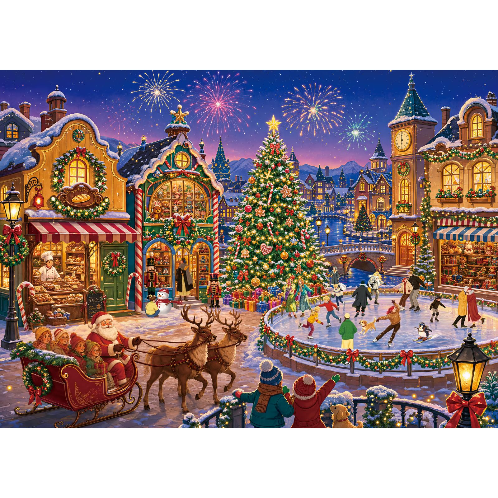 HUADADA Jigsaw Puzzles for Adults 1000-Joyous Christmas Night — image 1