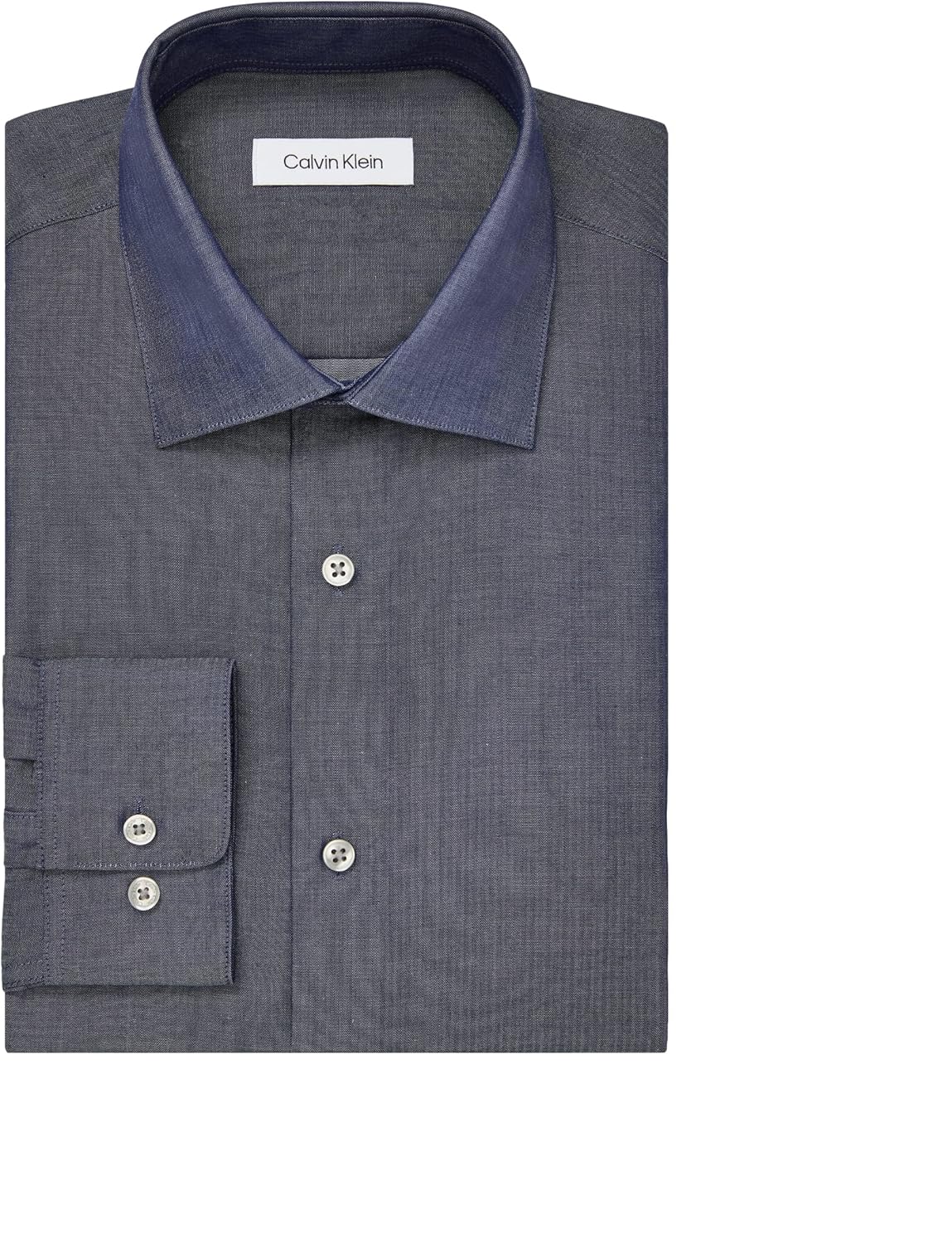 Calvin Klein Men's Regular Fit Non Iron Herringbone Button-Down Shirt - Image 3