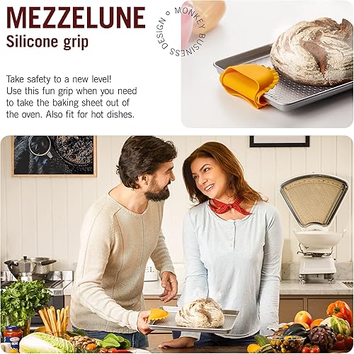 Miniatura 2 de Monkey Business Mezzelune - Manopla de horno en forma de mezzelune, suministros esenciales para hornear, soporte duradero para cocina, artículos