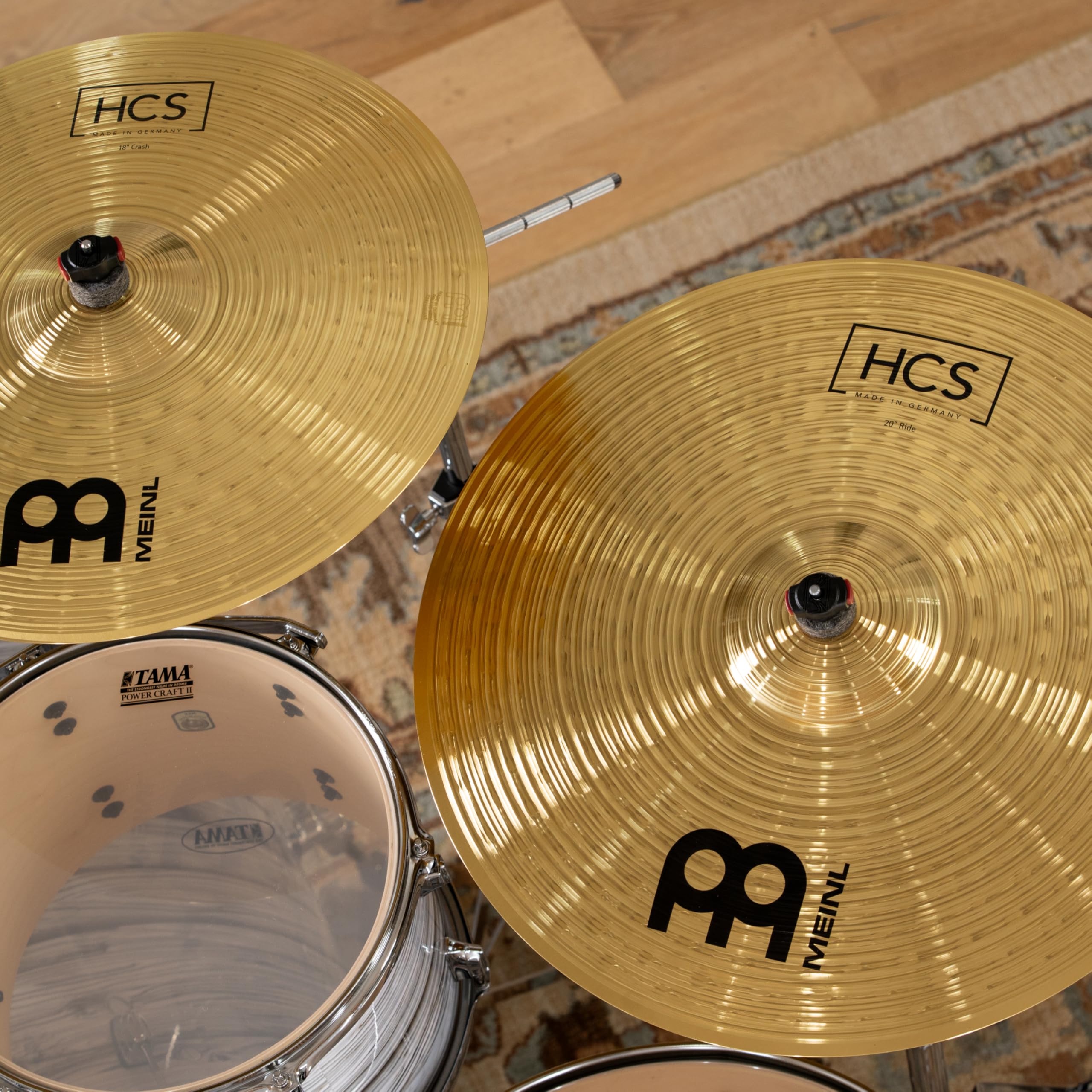 Meinl Cymbals HCS CS2 - Set di piatti espansi per batteria con Hihat, crash, Ride, Splash, Made in Germany, in ottone resistente, 2 anni di garanzia