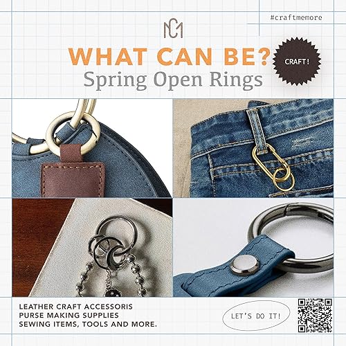 Miniatura 6 de CRAFTMEMORE 2pcs 1 38 pulgadas O Rings Snap Clip Gigger Spring Opening Llavero Hebilla Monedero Hardware SCOS (latón cepillado), Cobrizo cepillado