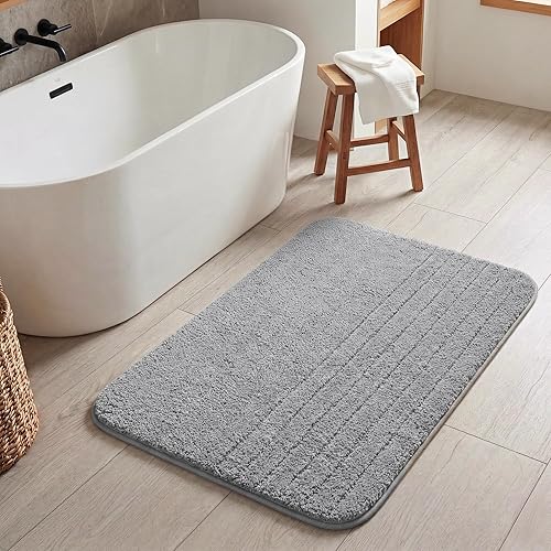 Miniatura 82 de GRANNY SAYS Alfombras de baño antideslizantes, lavables, extra suaves y absorbentes de agua para baño, alfombra de baño peluda de felpa, alfombra