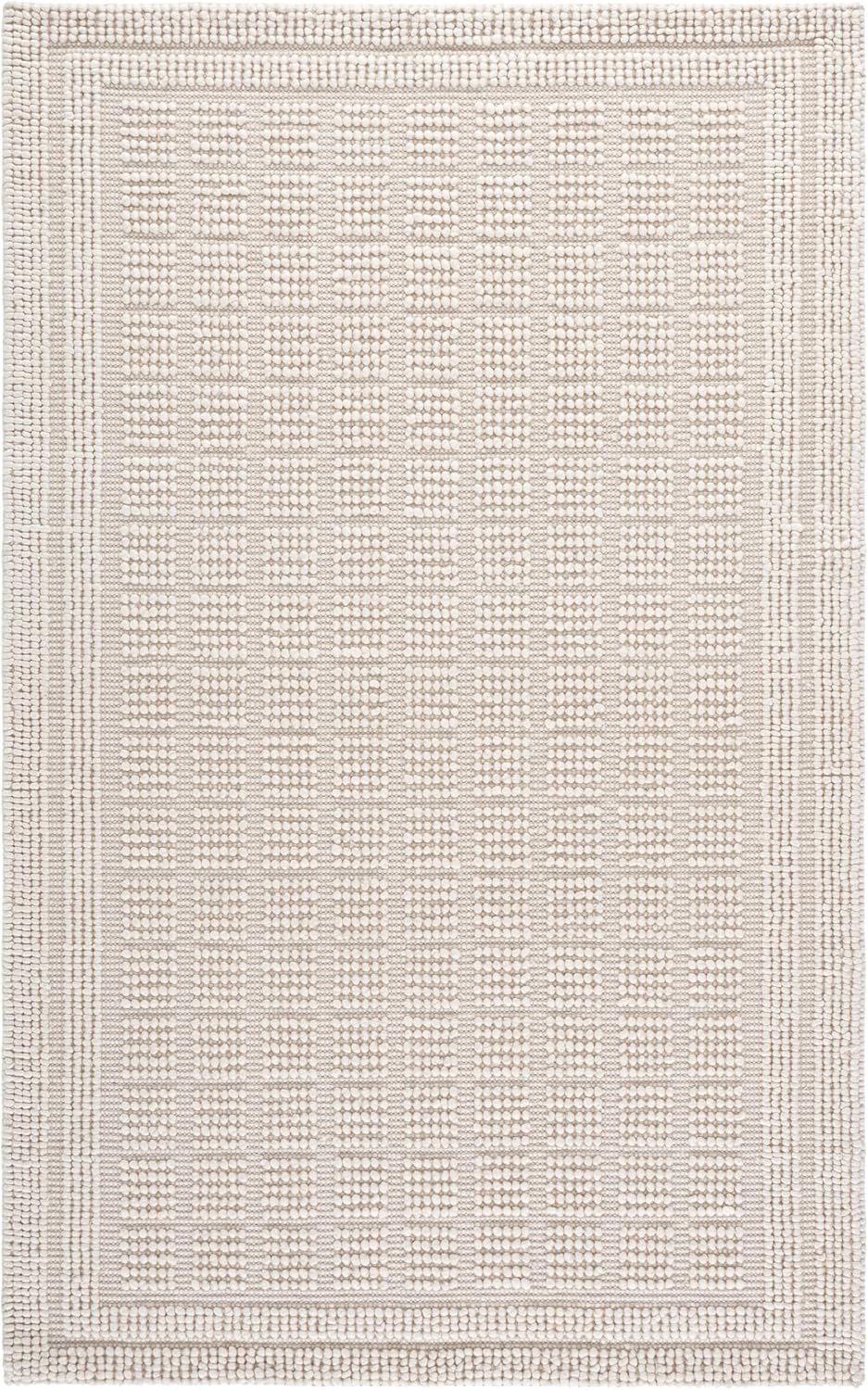 SAFAVIEH Area Rug 5x8 - Natura Collection - Ivory, Textured Design, Handmade Wool Blend, Ideal for Living Room, Bedroom, Dining Space (NAT138A)