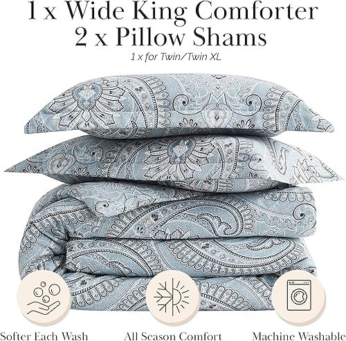 Miniatura 140 de Southshore Fine Living, Inc. Juego de edredón de 2 piezas, tamaño individual, juego de edredón floral con funda de almohada, pájaros y flores