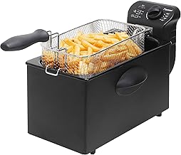 Bestron Öl-Fritteuse, Fritteuse Mit Kaltzonentechnologie, 3,5 Liter Fassungsvermögen, Stufenloser Temperaturregler Bis 190 °C, Teilweise Spülmaschinengeeignet, 2000 Watt, Schwarz, AF357B