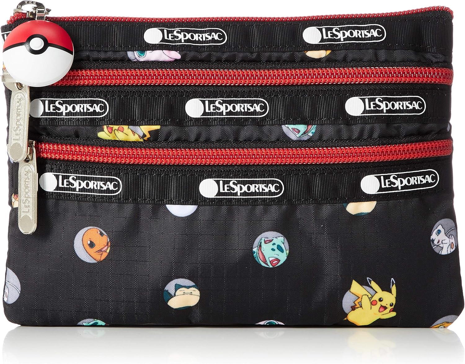 Amazon レスポートサック 公式 ポーチ Special 3 Zip Cosmetic 80 ピカチュウチェック Lesportsac レスポートサック ポーチ