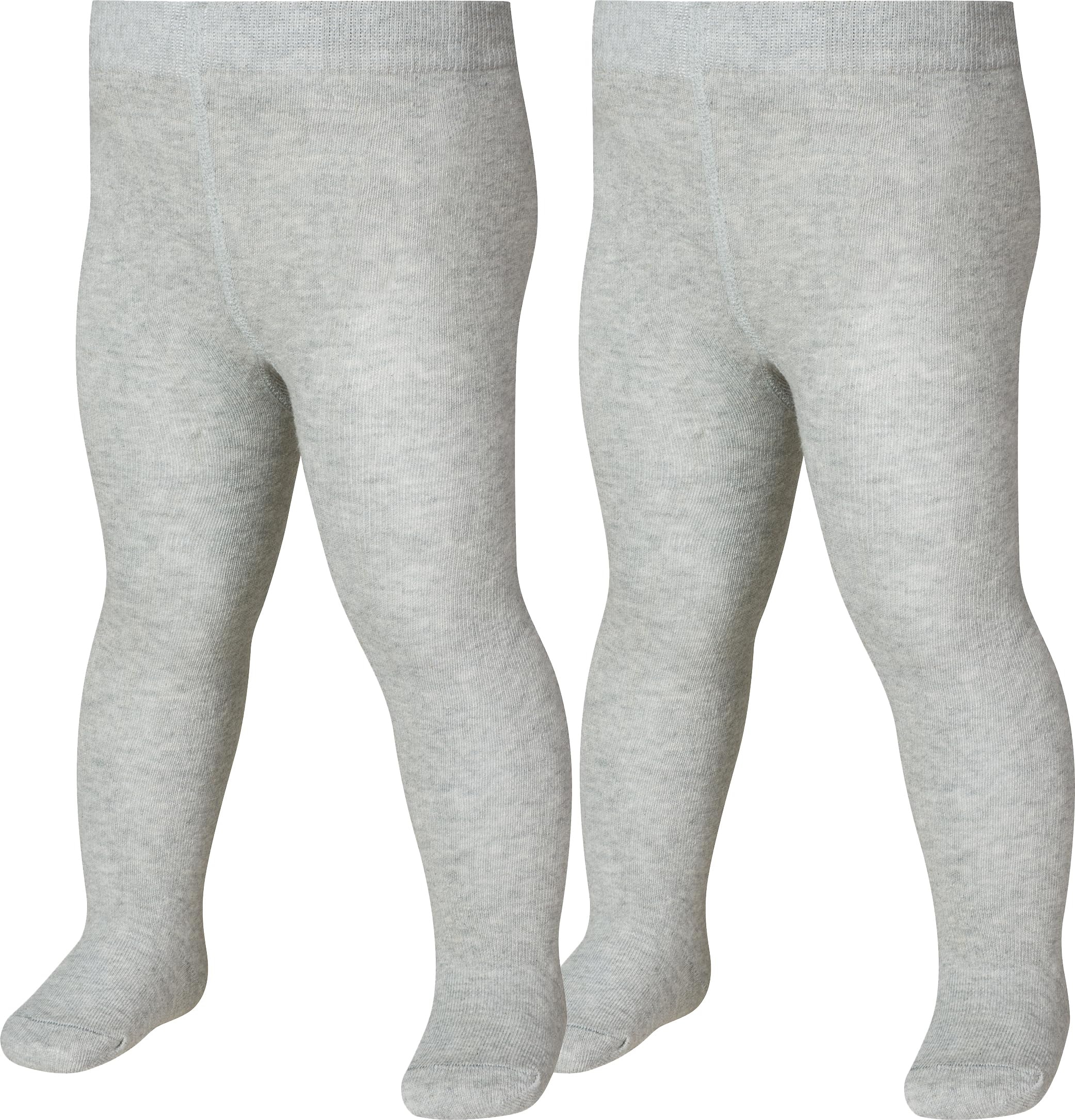 Playshoes Unisex Rajstopy dziecięce gładkie podwójne opakowanie 499101, 37 - szary/melanż, 98-104, Szary/Melanż, podwójne opakowanie, 98-104