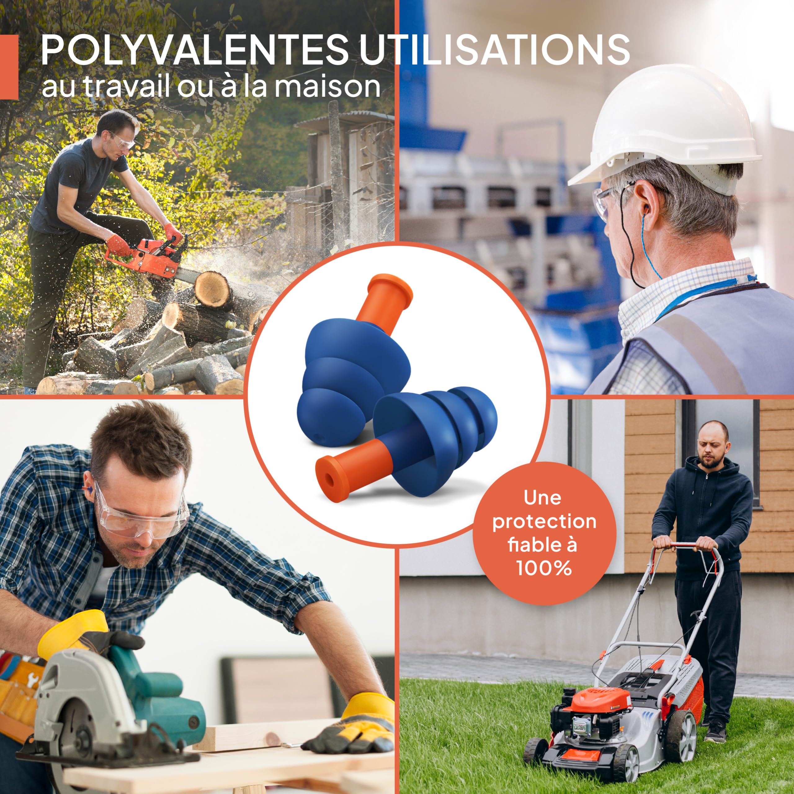 Senner ® WorkPro Strong | Bouchons travailler - Idéaux pour les sources de bruit élevé - Protection auditive au travail et à la maison - 3 paires supplémentaires + cordon nylon & boîtier en aluminium