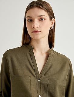 Koton Long Sleeeve Mandarin Collar Shirt
