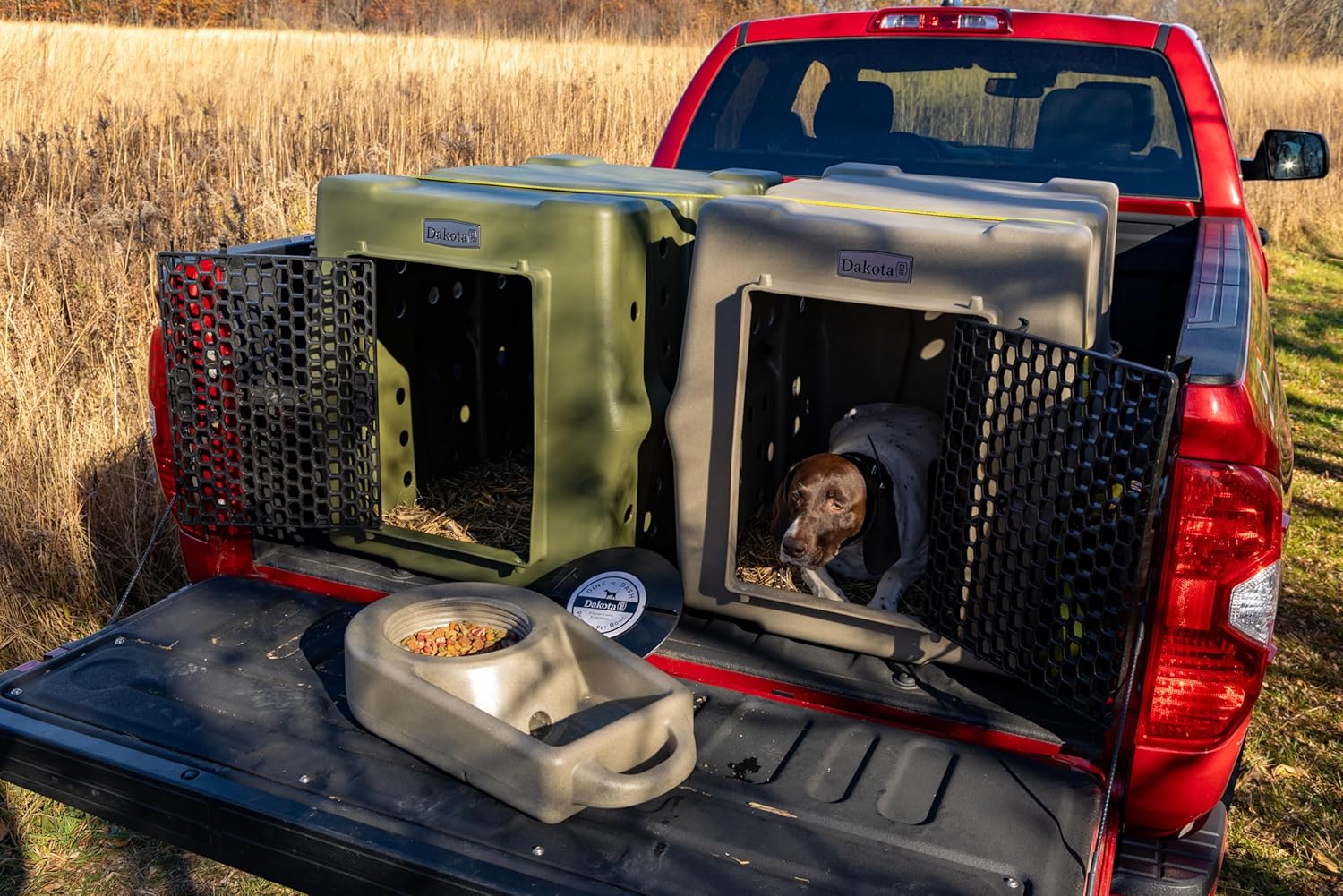 Dakota 283 Canine Rough and Tough Economy Dog Crate w/Removable Two-Way Door - Heavy Duty Outdoor Kennel for Large Breed Dogs (Olive, Large)