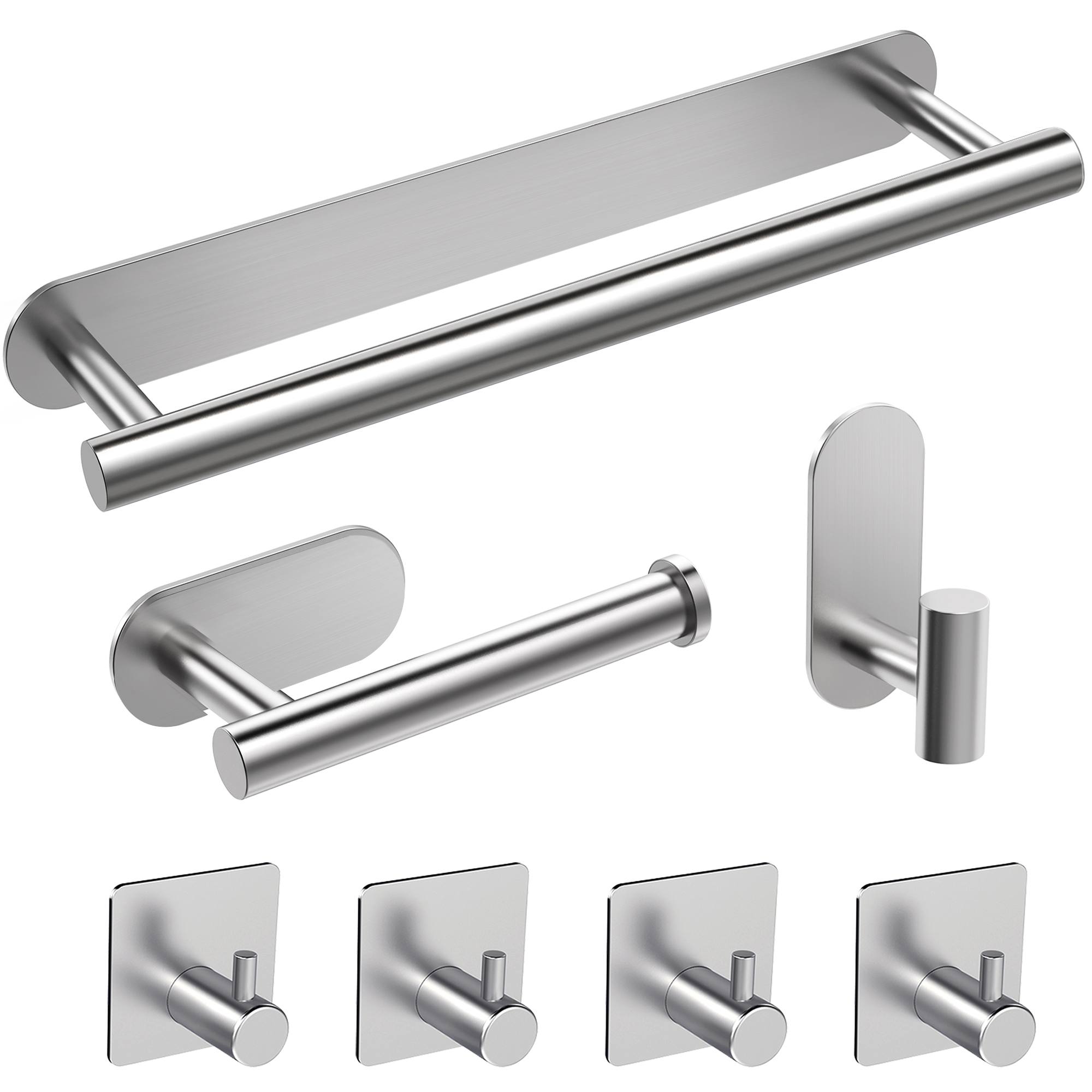 Set Porta Asciugamani Bagno AIKER 10 Pezzi - Acciaio Inox SUS304, Adesivo Senza Fori - Ganci, Portarotolo - Foto 5