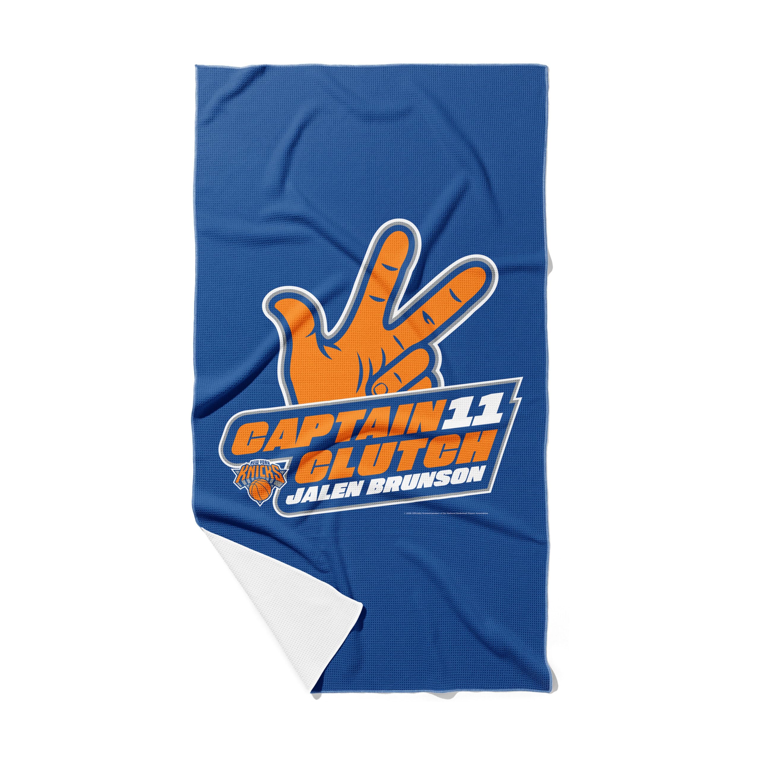 Northwest New York Knicks Jalen Brunson Captain Clutch Beach Towel 35x60 inches