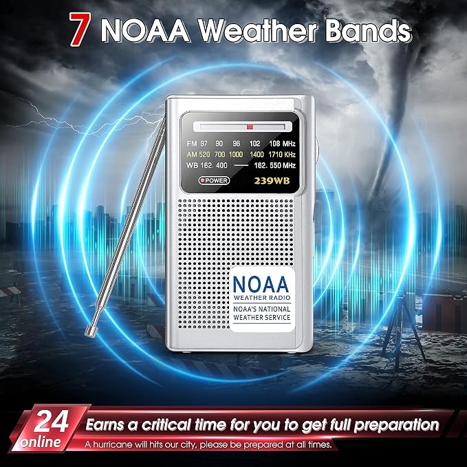Radio portátil Greadio AM FM con pantalla LCD miniatura 7
