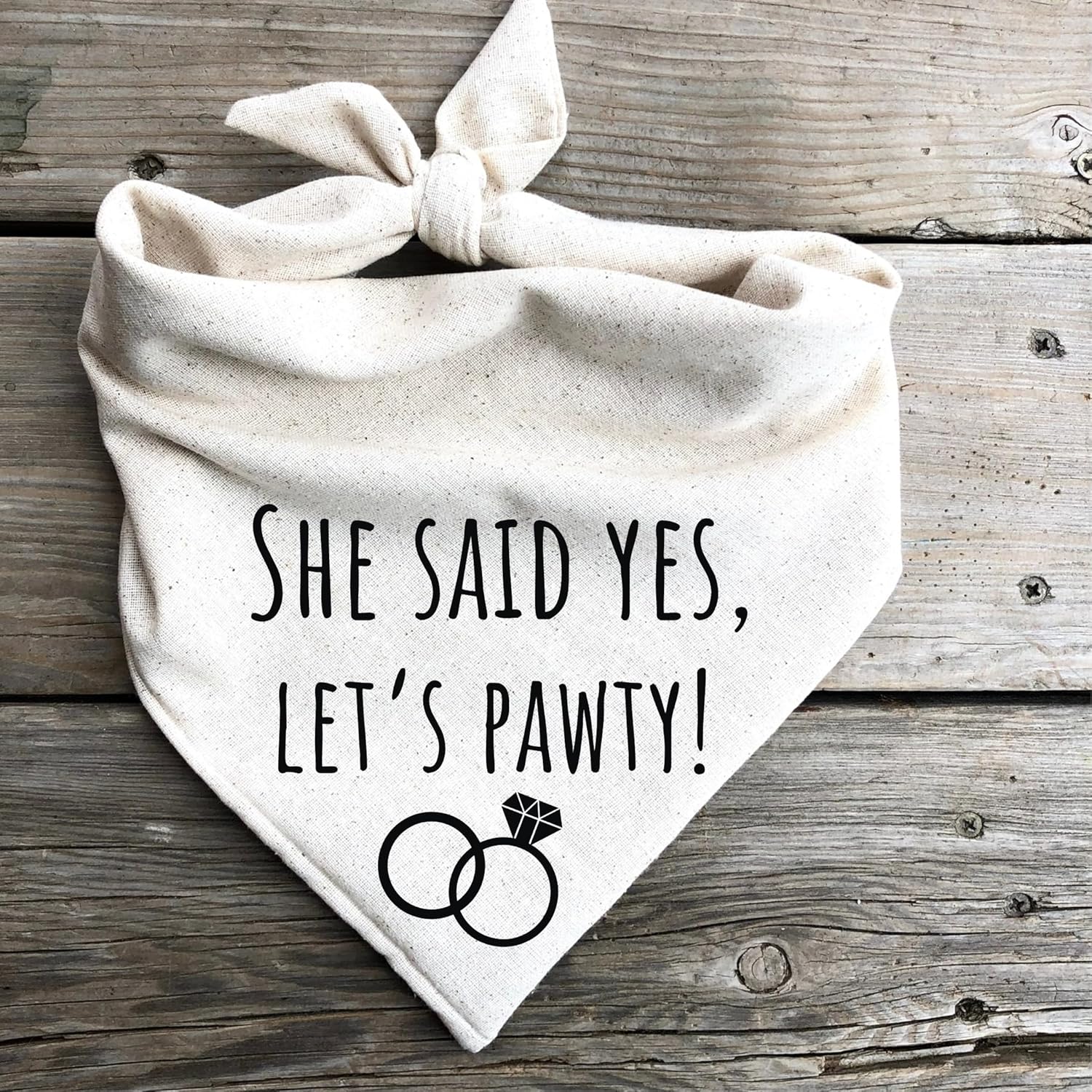 She Said Yes! Let’s Pawty Dog Bandana Engagement Announcement Wedding Party Celebrate pet attite (Small)
