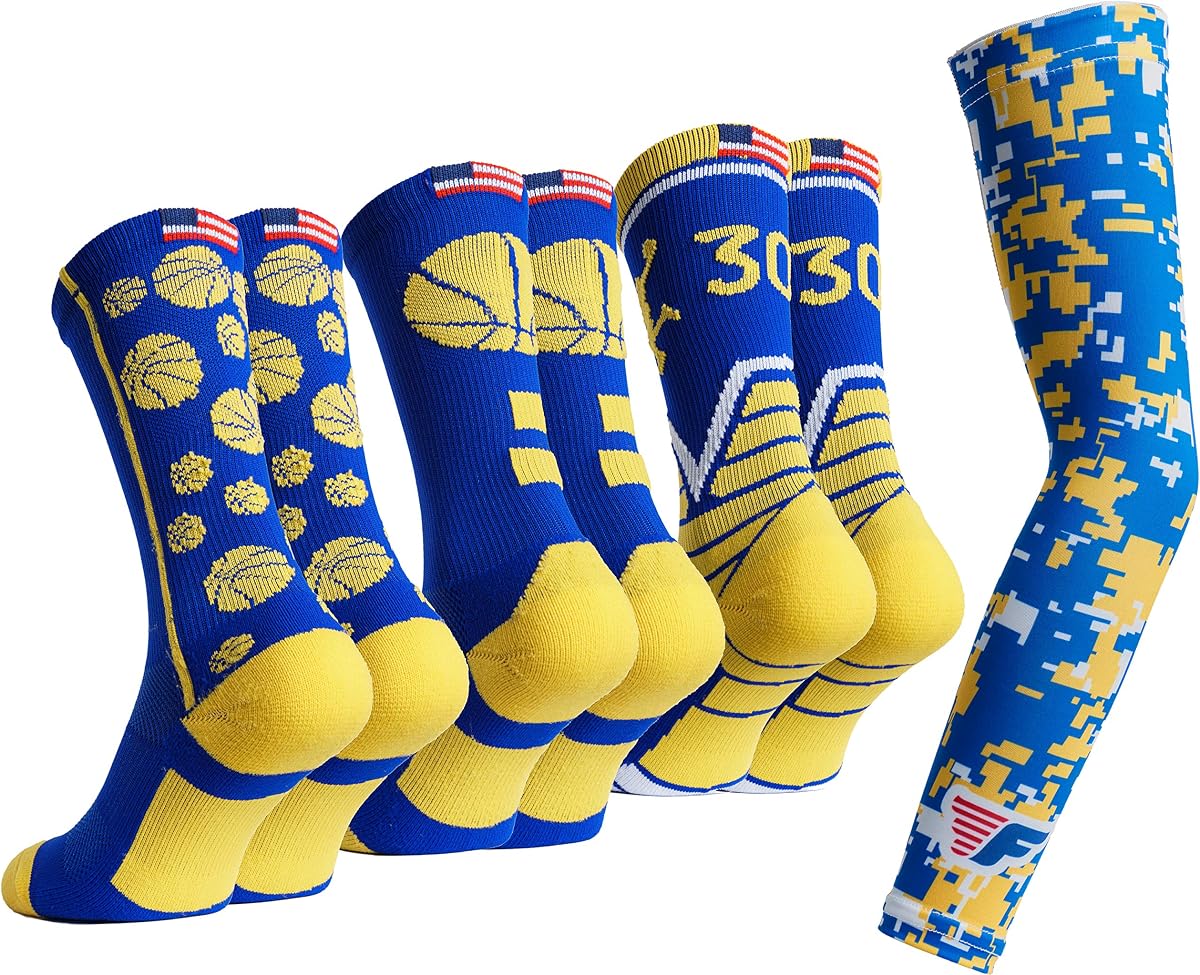 Calcetines de baloncesto para hombre y niño con manga larga de baloncesto - Fabricados en EE. UU.