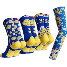 Basketball Socks For Men & Boys Crew Socks With Basketball Arm Sleeve - Made in USA