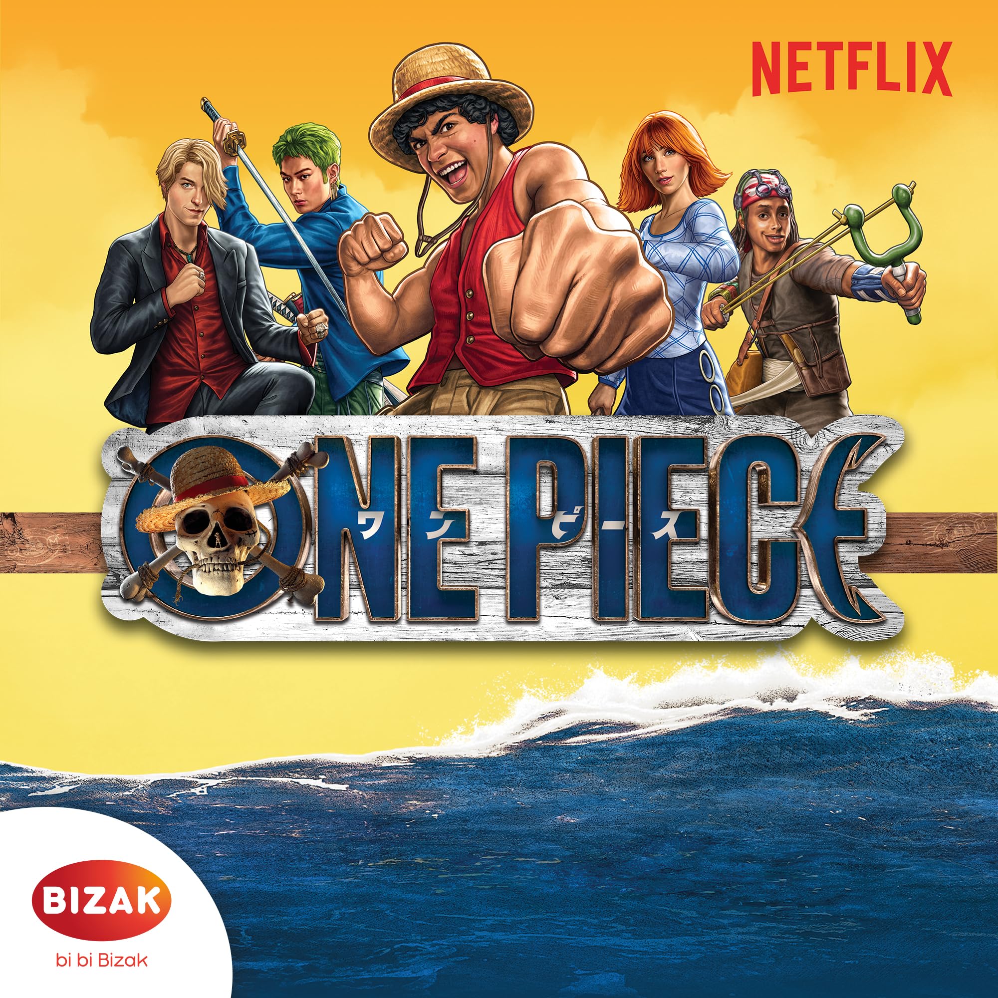 Bizak One Piece Stickers Cards - Scatola di 30 buste, 150 carte da collezione ufficiali con disegni olografici e fustellati ispirati alle stagioni 1 e 2, adesivi da collezione e da scambiare (64395000
