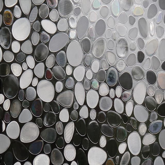 3D REUSABLE, Static Embosed Decorative Frosted Window Vinyl Film, (1m x 90cm) 3D Pebbles Design