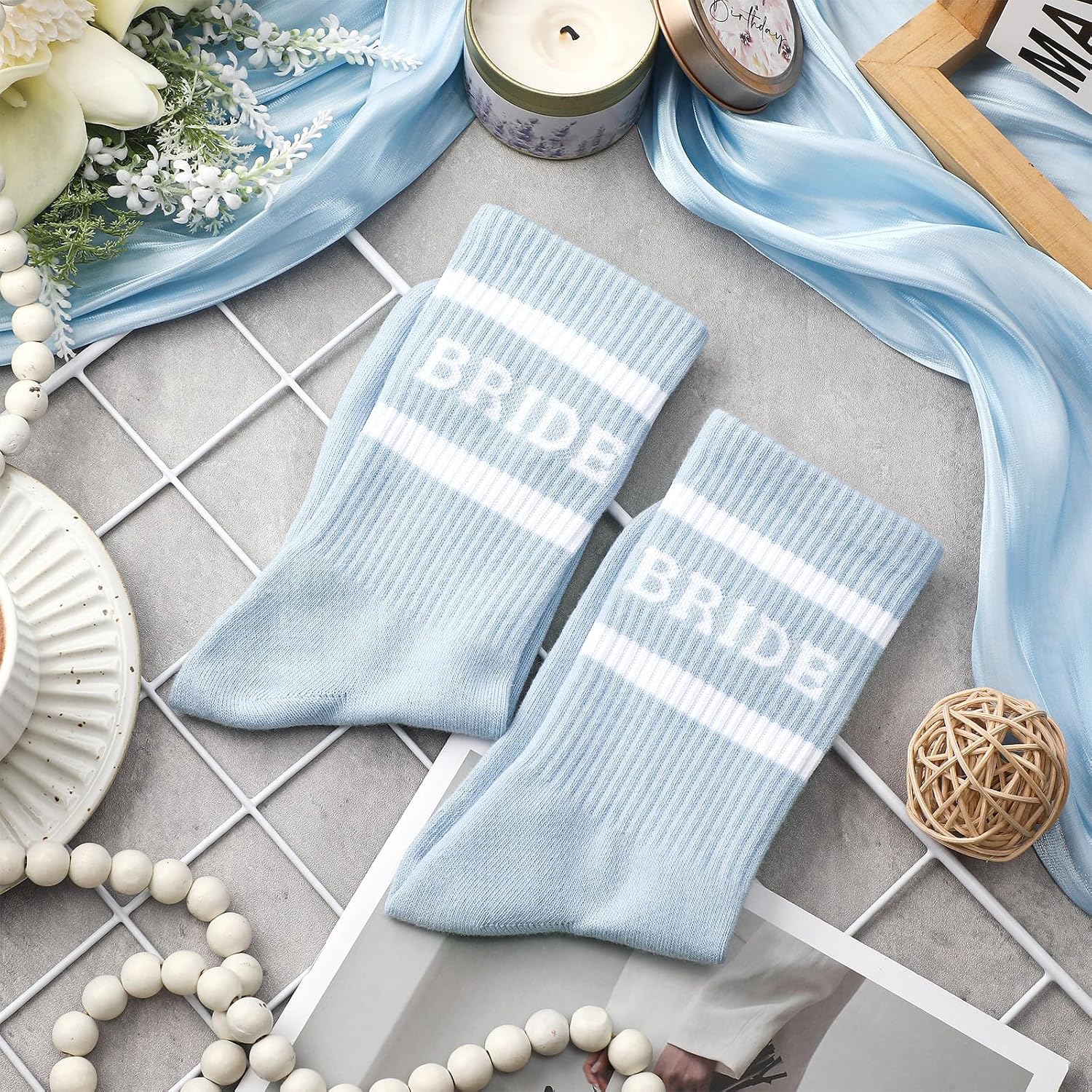 Glitopper Wifey Bride Crew Cotton Socks Wedding Gifts image 4