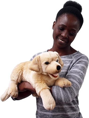 Miniatura 3 de The Puppet Company Playful Puppies Labrador - Marioneta de mano amarilla, 20 pulgadas