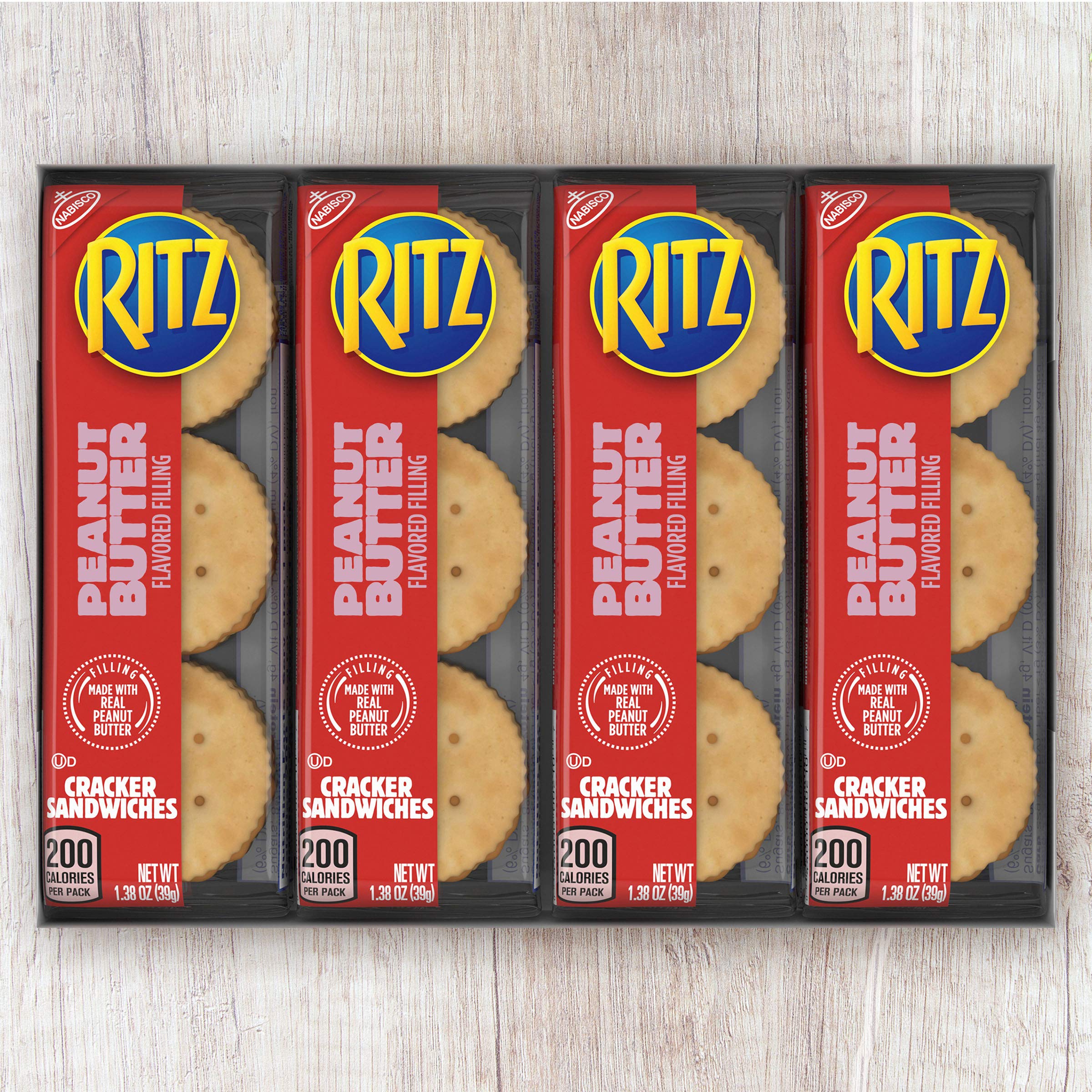 RITZ Peanut Butter Sandwich Crackers, 48 Snack Packs (6 Boxes) RITZ