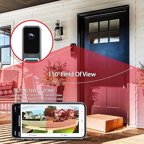 Miniatura 3 de Energizer - Timbre y timbre inteligente, cámara de seguridad con cable de video de 1080p, audio de 2 vías, visión nocturna, almacenamiento en la