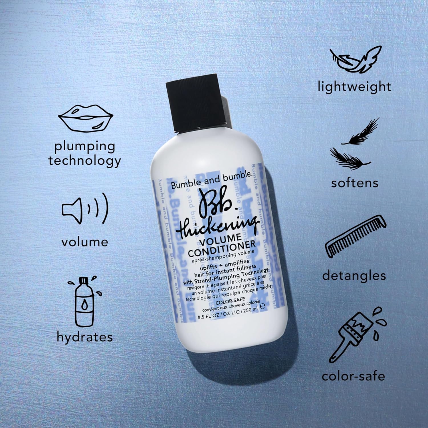 Bumble and bumble. Thickening Volumizing Shampoo + Conditioner Set | Lightweight Formulas | Cleanses Without Stripping | Hydrated, Detangles | Color Safe | For Fine to Medium Hair