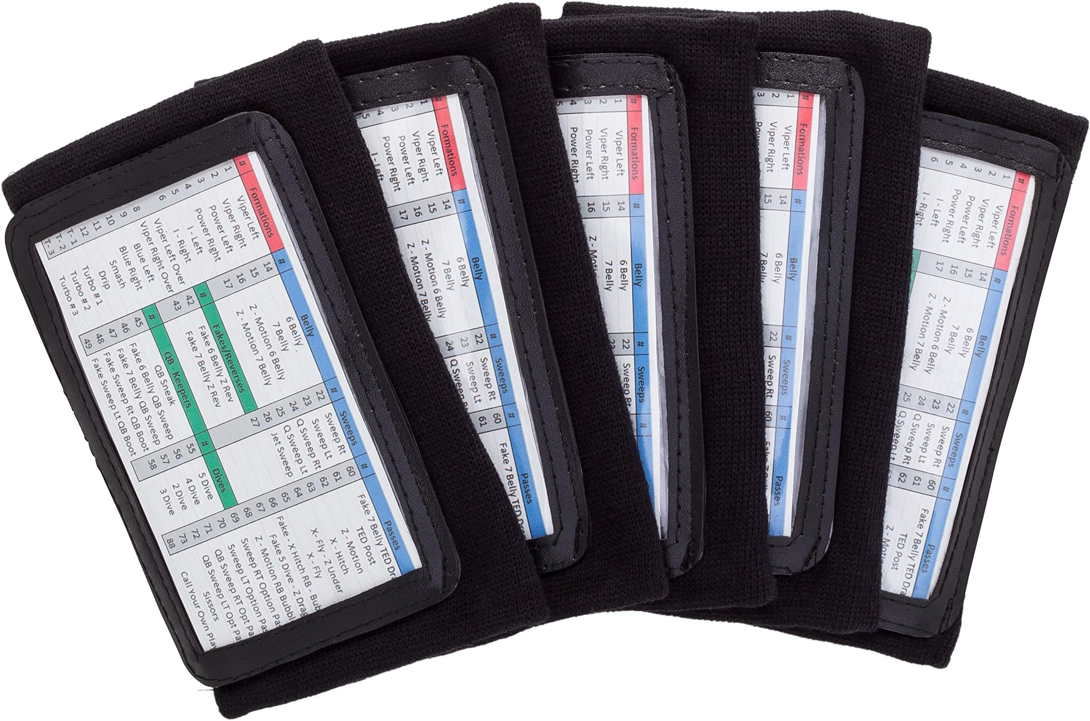 WristCoaches Football Play Wristbands - Adult Quarterback Gear - Wristband Playbook - Softball Wristbands for Signs - Soccer, Baseball & Catchers Wristband - QB Play Card Wrist Band Training Equipment