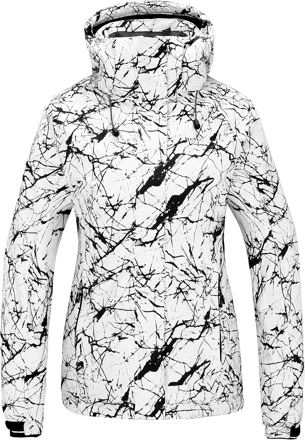 Wantdo Women's Waterproof Ski Jacket Colorful Printed Fully Taped Seams Rain Coat Warm Winter Parka