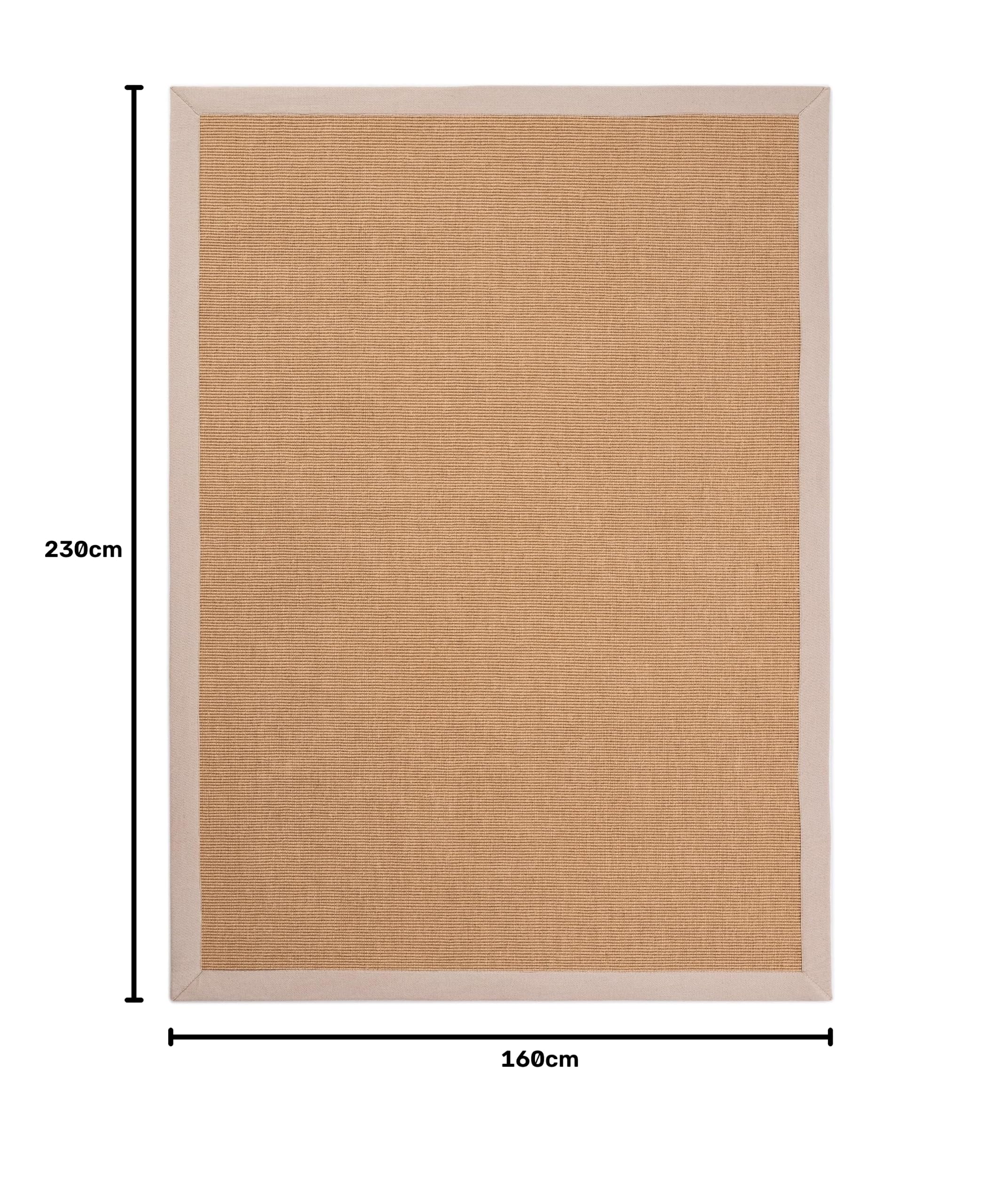 carpetfine Alfombra Natural de Sisal Beige 160x230 cm | Alfombra Moderna para salón y Dormitorio