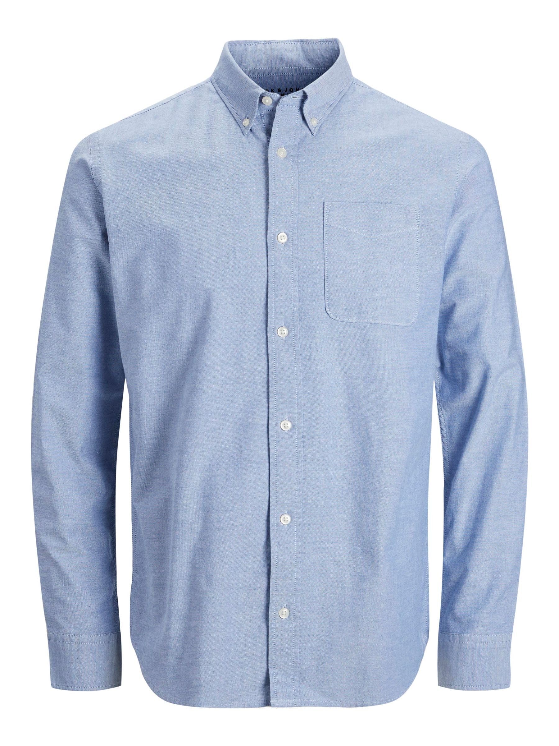Jack & Jones Camicia Da Uomo Slim Fit, Blu Cashmere, Vestibilità Aderente, Xxl-image