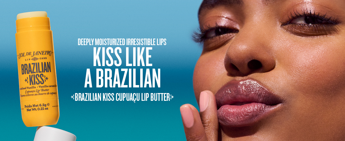 Sol de Janeiro Brazilian Kiss Hydrating Lip Butter Balm | Vanilla Lip Balm | Vegan Formula