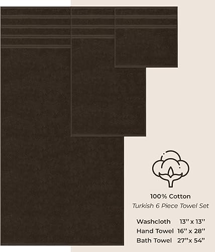 Miniatura 4 de American Soft Linen - Juego de toallas que incluye 2 toallas de baño, 2 toallas de manos y 2 toallas pequeñas, 100% de algodón turco, 6 unidades,