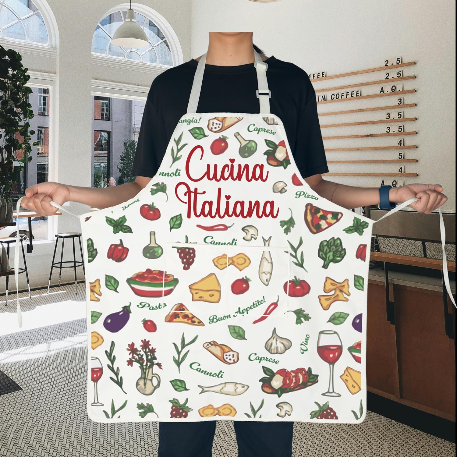 JNIAP Italian Foods Gift Cucina Italiana Kitchen Apron Italian Cooking Gift