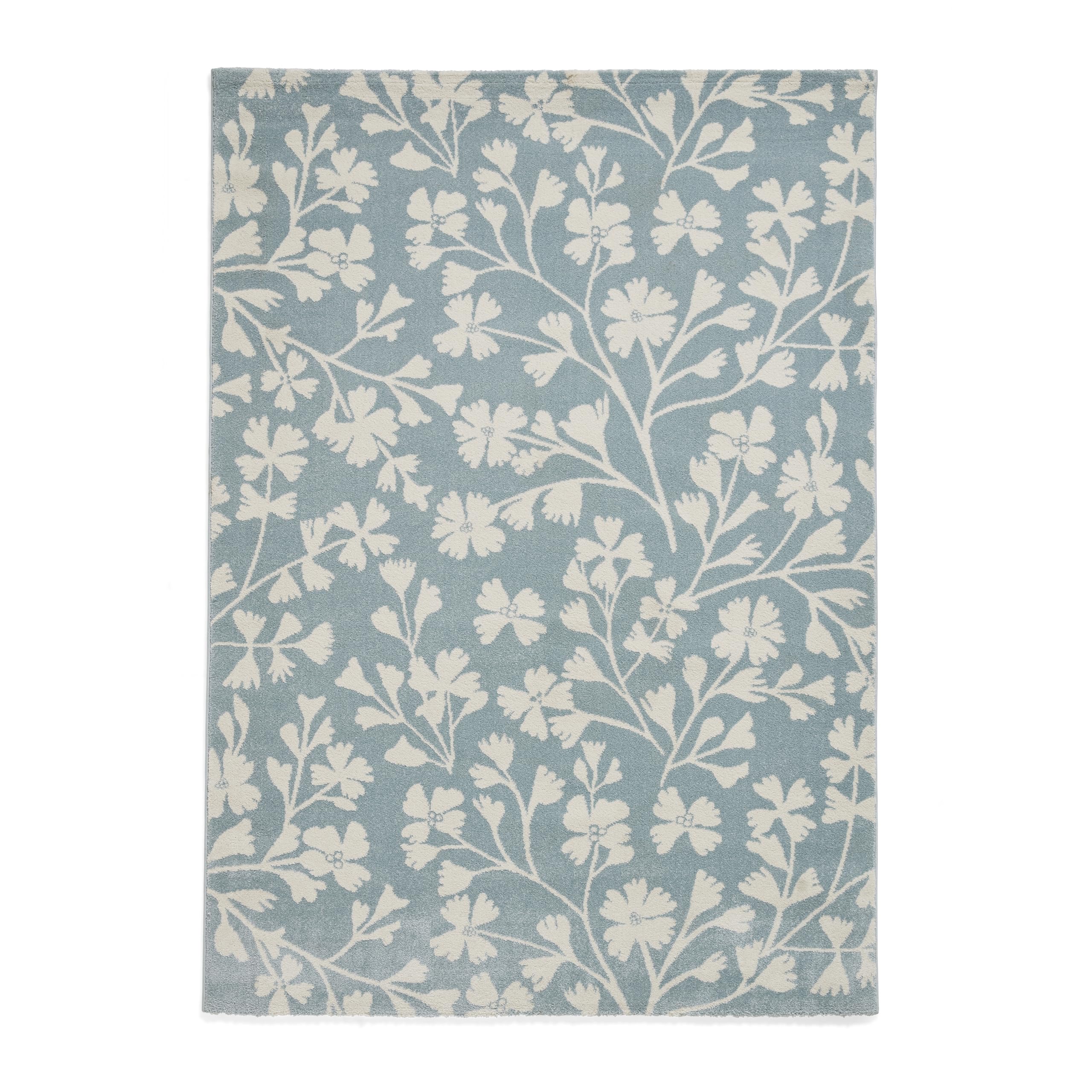 Tapis Floral Bleu Catherine Lansfield Grace au Design Végétal Chic