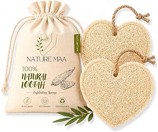 Natural Heart Shape Loofah Pack of 2 Body Scrubber for Bath Exfoliating Luffa Sponge Eco Friendly Biodegradable for Men an... Price In India