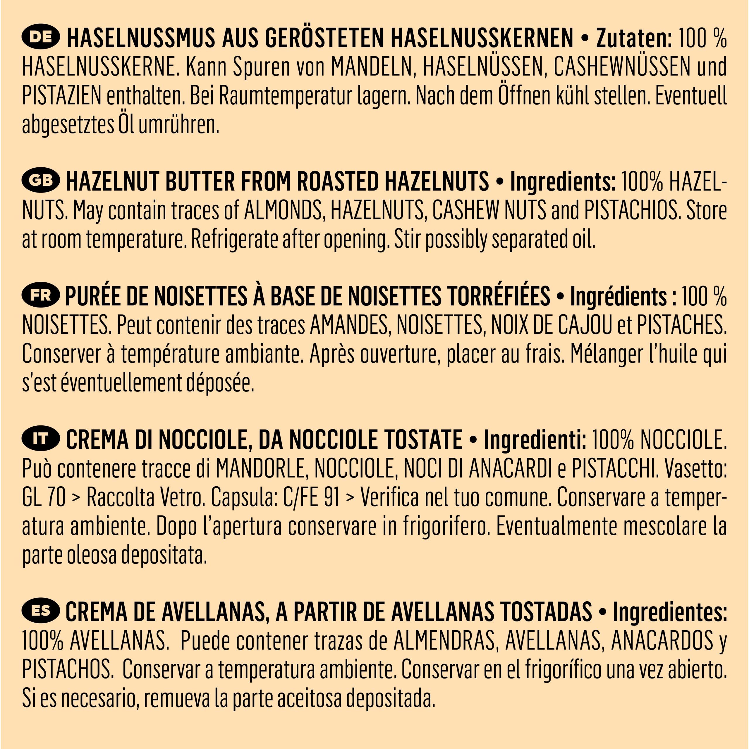 KoRo - Haselnussmus 500 g - Ohne Zusätze oder Konservierungsstoffe - Aus 100% Haselnüssen - Ideal für Smoothies Bowls, Salatdressings und Brotaufstriche