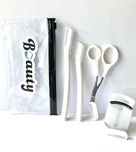 Kit de arquero de maquinilla de afeitar de cejas 6 piezas, recortadora, moldeadora, afeitadora de vello facial, herramienta de afeitar dermaplaning,
