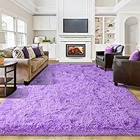Vista 23 de junovo Alfombra de área lavable y antideslizante, alfombras de área pequeñas y esponjosas, alfombra peluda para sala de estar, alfombra suave