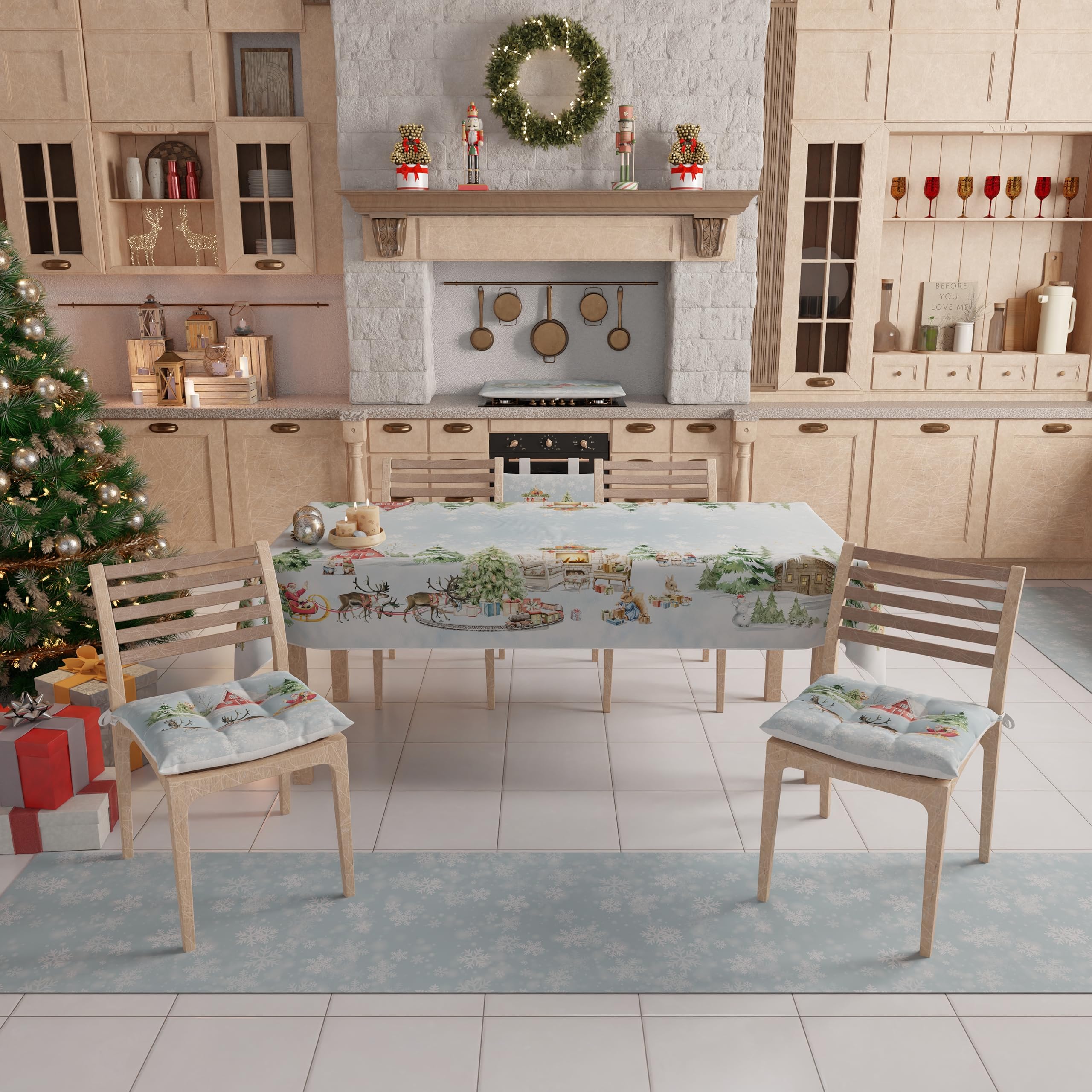 PETTI Artigiani Italiani, Christmas Centerpiece, Christmas Kitchen Table Centerpiece, 90x90 cm Centerpiece Runner - Image 3