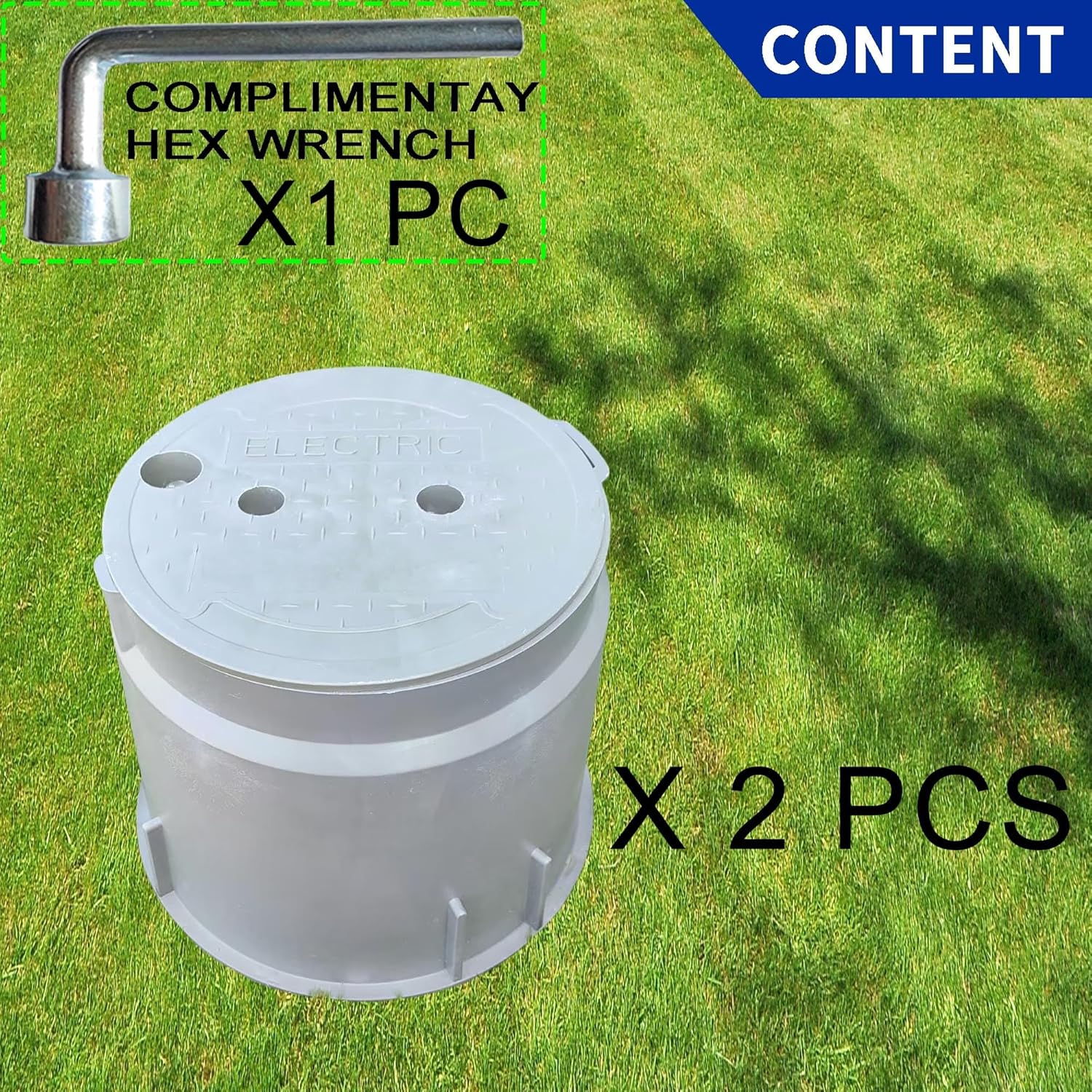 (Dia 10" * 2 Pack) Yariwiz 10 inch Underground Electrical Junction Box In Ground Inground Splice Pull Quazite Plastic Boxes