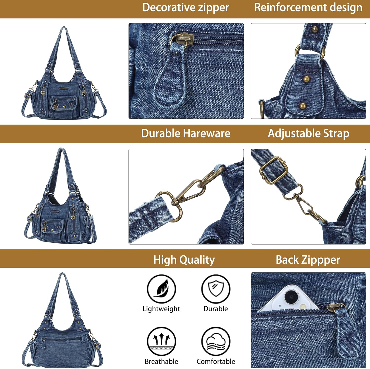 Angel Barcelo Purses for Women Soft PU Leather Shoulder Bag Crossbody Purse and Handbags - Image 5