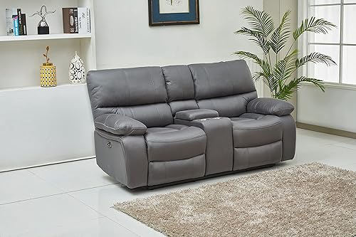 Miniatura 8 de Betsy Furniture Juego de sofá reclinable de microfibra para sala de estar 8007 (gris, sofá+sofá biplaza) Gris,Gris-oscuro,Beige Bronceado,gris