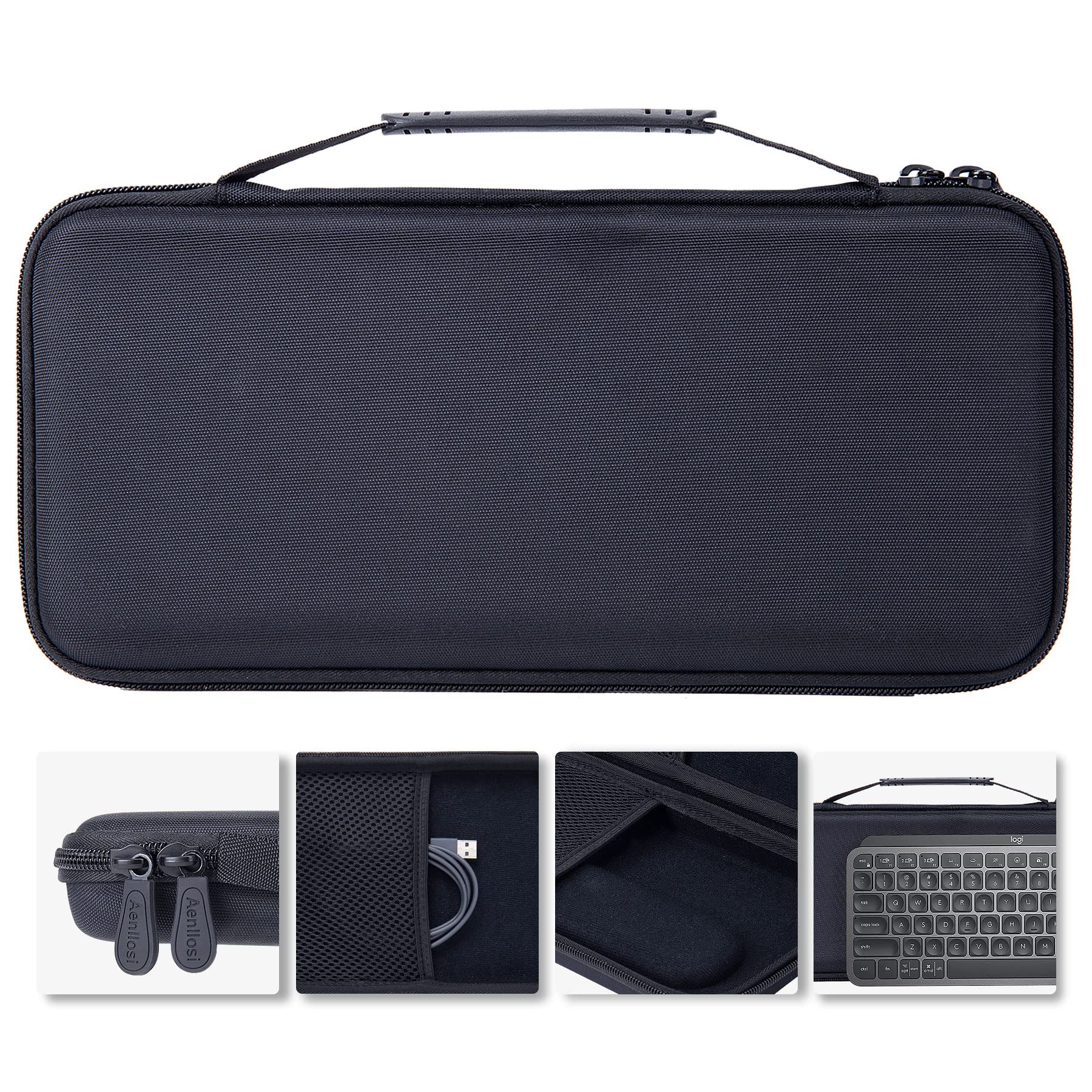 Aenllosi Custodia per Logitech MX Master 4/3/3S/2S + MX Keys Mini | Materiale resistente all'acqua, Protezione dalla polvere, Protezione da graffi, Tasca interna in rete, Chiusura con cerniera
