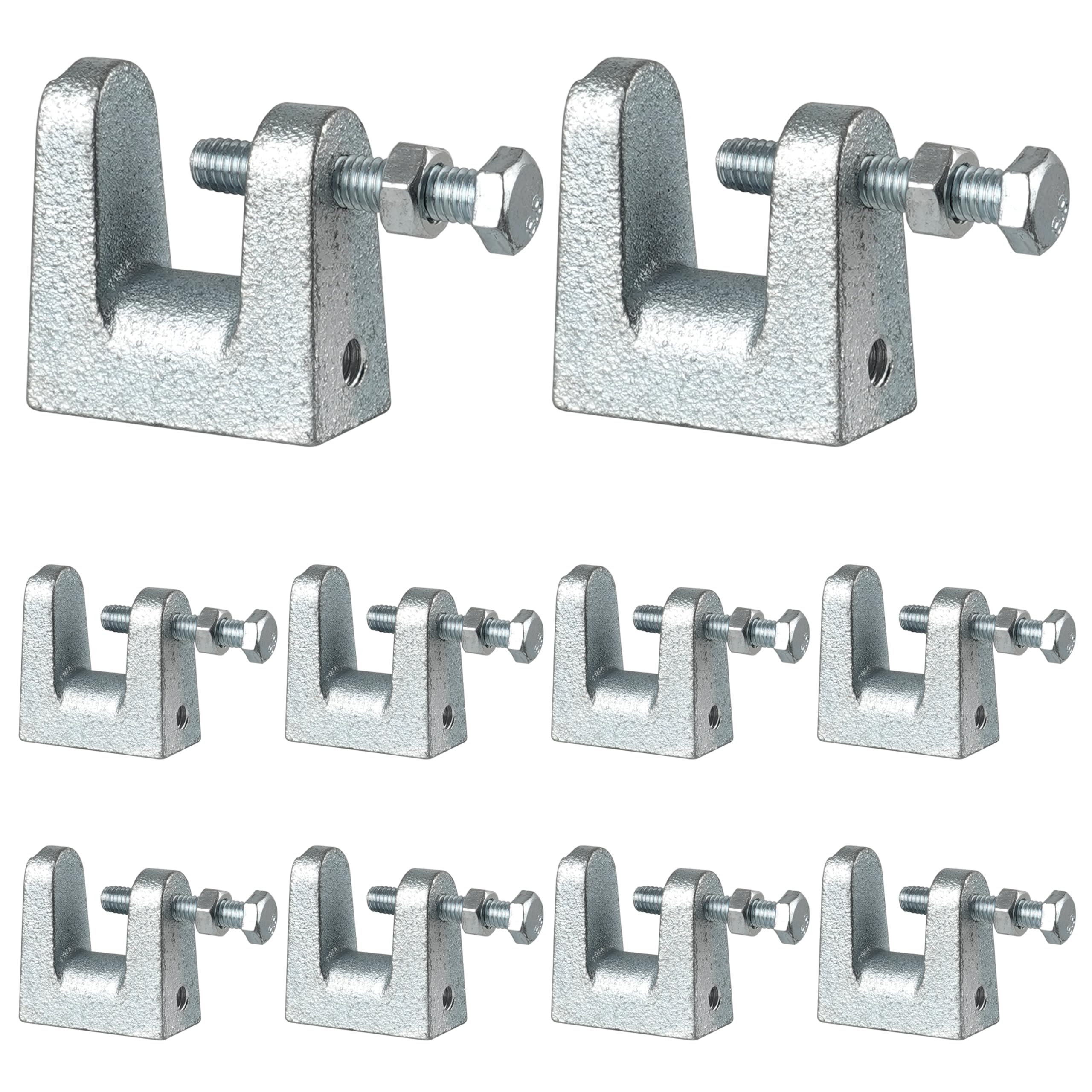 SYSTERM Lot de 10 supports de serrage en acier galvanisé pour ventilation et autres systèmes M8 (8 mm).