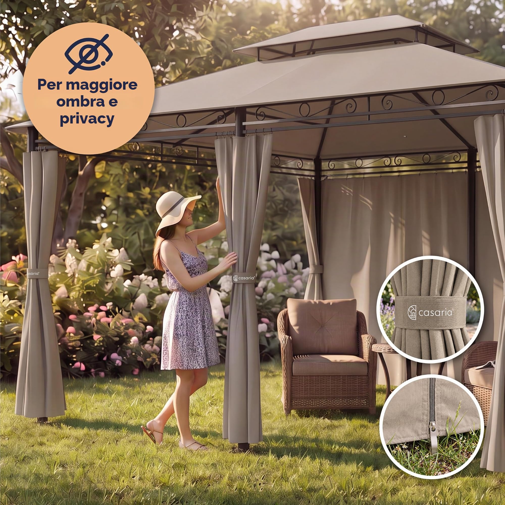 Casaria Gazebo Topas Padiglione 3x4m in Metallo